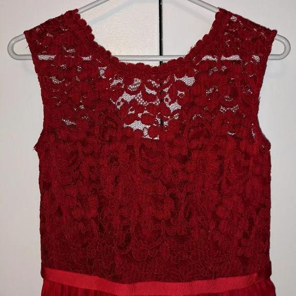 Apple Lace & Mesh Davids Bridal Bridesmaid Dress, Size 6 - Picture 3 of 6